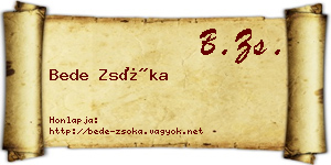 Bede Zsóka névjegykártya